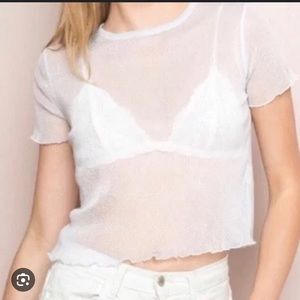 Brandy melville white sparkly top